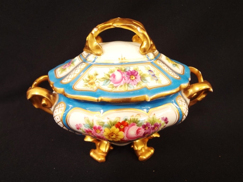 Sevres French Porcelain Four Footed Covered Gravy Tureen 1772