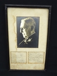 James Whitcomb Riley Full Hand Written Poem Signed by Author Framed with Photo