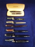 (7) 14k Gold Nib Fountain Pen Group: Sheaffer, Eversharp