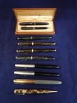 (9) Parker Fountain Pens and (1) Pencil Group