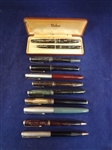 (10) Parker Fountain Pens and Pencils