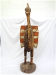 1950s Sepik River Wooden Crane Hand Painted Totem