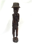 African Malawi Folk Art Hand Carved Man Smoking a Pipe