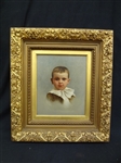 Stunning Original Oil Portrait Painting on Canvas of Little Boy