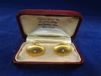 Sigler Bros. Co. Cleveland, Ohio 10k Gold and Diamond Cuff Links 2.9 grams