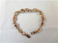 14k Gold Tennis Bracelet Sliding Gemstones