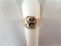 14k Gold Art Nouveau Diamond Monogrammed Ring