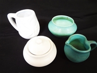 Van Briggle Moonglo and Ming Blue Pottery Group of Four