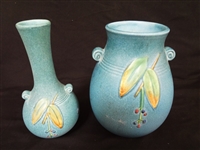 (2) Pieces Weller Vases "Cornish" Pattern 1933