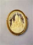 Victorian Carved Relief Church Shell Cameo
