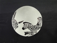 Correia Clear Frosted Zebra Etched Paperweight