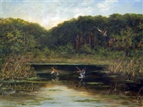 George Majewicz (Germany 1897-1973) Oil on Canvas "Wood Lake"