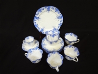 Shelley Bone China "Dainty Blue" Tea Cups and Saucers