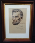 Lloyd Ostendorf Original Charcoal Drawing Abraham Lincoln