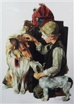 Signed Norman Rockwell Lithograph "Making Friends"