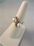 14k Diamond and Pearl Ring