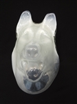 Kevin Lockau (Canada) "White Dogs Head" Cast Glass Sculpture
