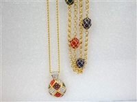 (2) Joan Rivers Faberge Egg Necklaces with Egg Pendants