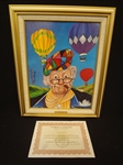 Red Skelton Signed Lithograph "Up and Away" Clown 2461/5000