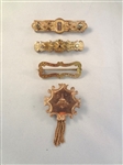 (4) Victorian Gold Filled Mourning Bar Brooches