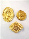 (3) Art Nouveau Gold Filled Brooch and Pendants