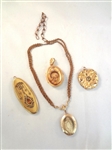 Victorian Mourning Jewelry Gold Filled Lockets, and Pendants