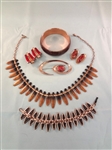 (6) Matisse Renoir Copper Enameled Jewelry: Necklace, Bracelet, Earrings, Brooch