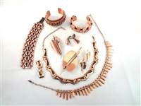 Renoir Copper Jewelry Group: Necklaces, bracelets, Brooches, and Earrings