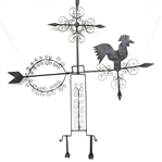 American Folk Art Wrought Iron Rooster Weather Vane