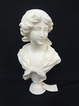 21" Marble Bust Young Boy Figure