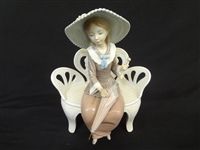 Lladro "Girl on Bench with Parasol" 1978