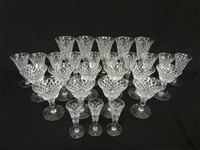 Hawkes Glass Stemware "Delft Diamond" Group of 28