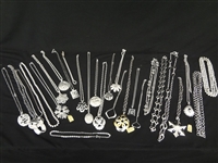 (27) Trifari Costume Jewelry Silvertone Necklaces and Medallions