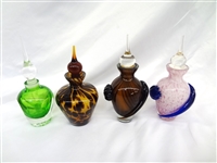 (4) Art Glass Perfumes with Stoppers