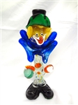 Large Murano Art Glass Clown Holding Ball