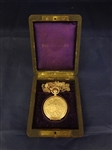 10k Gold Elgin Pocket Watch with Fob in Display Burl Case: Watch number 3087675 from 1889
