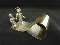 James W. Tufts, Boston, MA circa 1875 Silver Plate Figural Napkin Ring: Jack And Jill