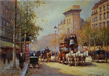 Yuri Kuzmin, (Russian b 1949) Oil, Paris Porte St Martin