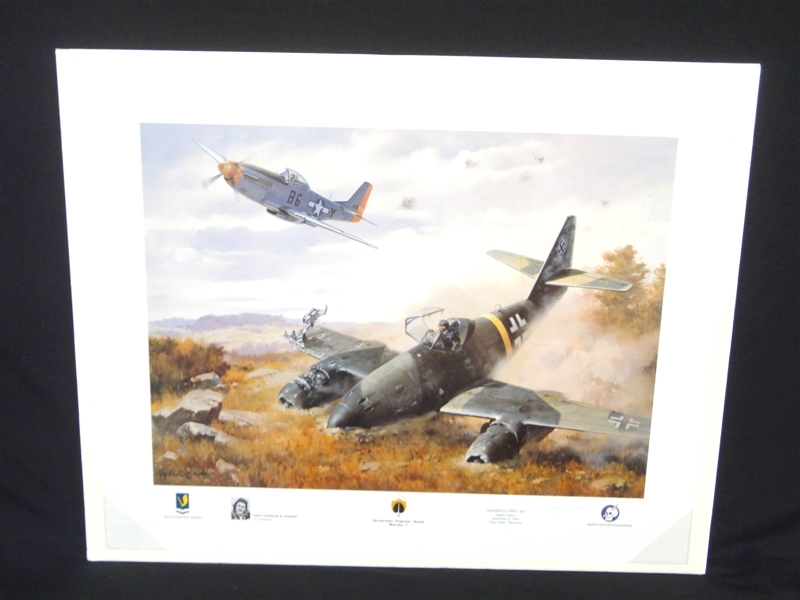 American Fighter Aces Series I Captain Yeagers First Jet Signed Lithograph