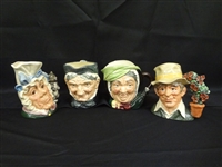 (4) Royal Doulton Large Character Mugs: Granny, Gardener, Cook and Cheshire Cat, Sairey Gamp