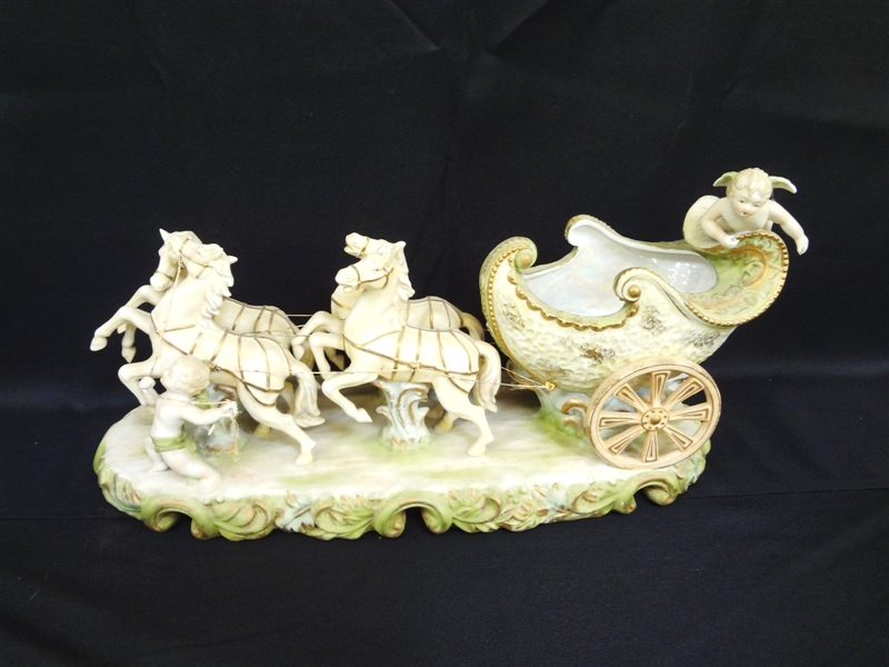 Lefton Porcelain Figural Group Carriage