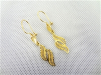 14k Gold Drop Leaf Earrings