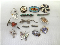 (15) Sterling Silver Brooches