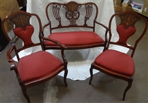 (3) Piece Sitting Room Set: Settee, Arm Chair and Side Chair.