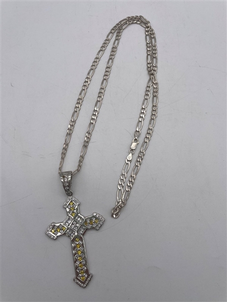 Sterling Silver Italy Cross And Chain