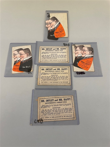 (6) Sets Mr. Smyley and Mr. Happy 1924 Advertising Cards