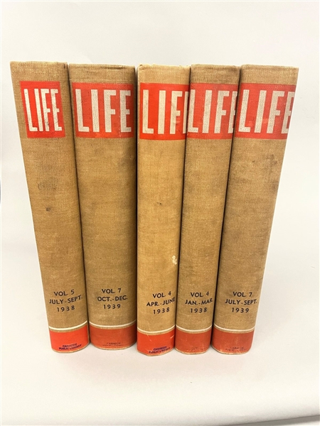 (5) Life Magazine Bound Volumes Set 1938-1939