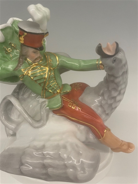 Herend Hungary Figurine "Man on a Goose"
