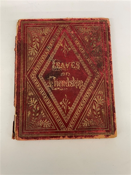 Leaves of Friendship Book with Numerous Letters and 2 Engravings
