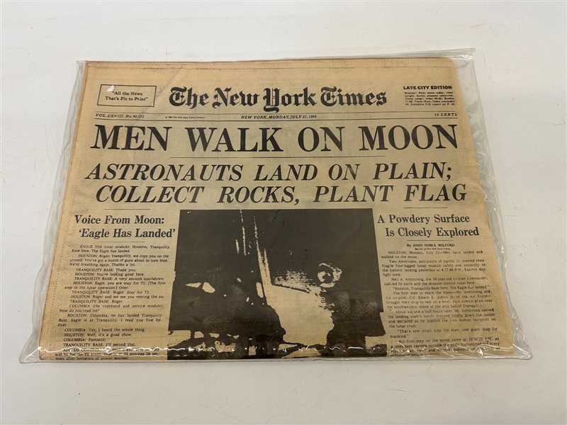 New York Times Newspaper July 21, 1969
